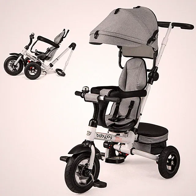 5-in-1 Folding Trike for Toddlers 1-5 Years Old w/ Safety Harness Storage