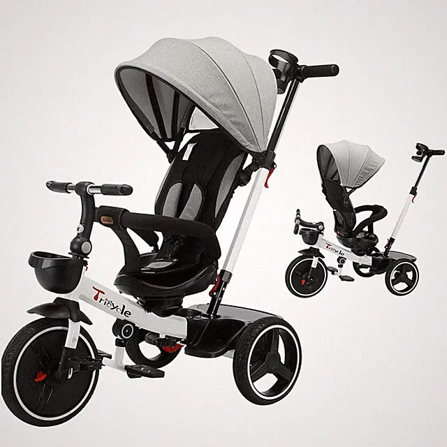 6-in-1 Toddler Tricycle: Push Bike to Pedal, Stroller to Ride (18-60m)