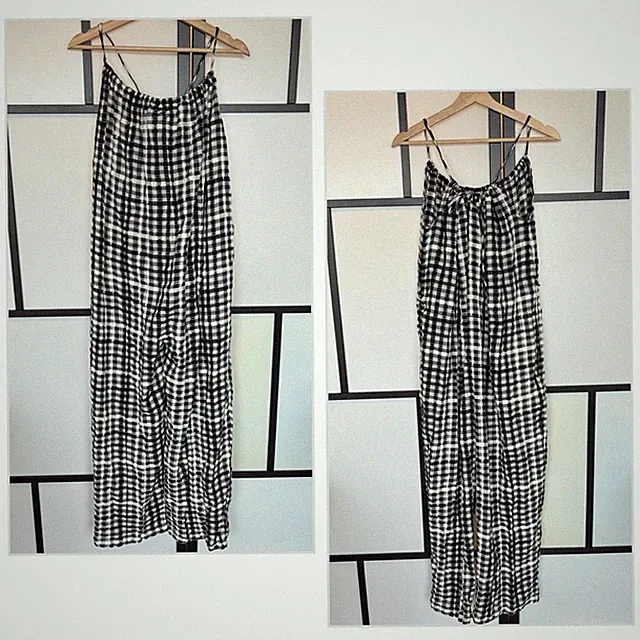 Ace & Jig Jumpsuit Overall Plaid Adjustable Cotton Art SMALL MISSING DRAWSTRING