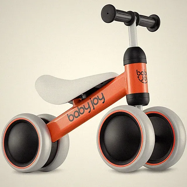 Baby Balance Bike 4 Wheels Learn To Walk Toys Rides No-Pedal Toddler Gift Orange