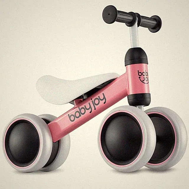 Baby Balance Bike Children Walker No-Pedal Toddler Toys Rides w/4 Wheels Pink
