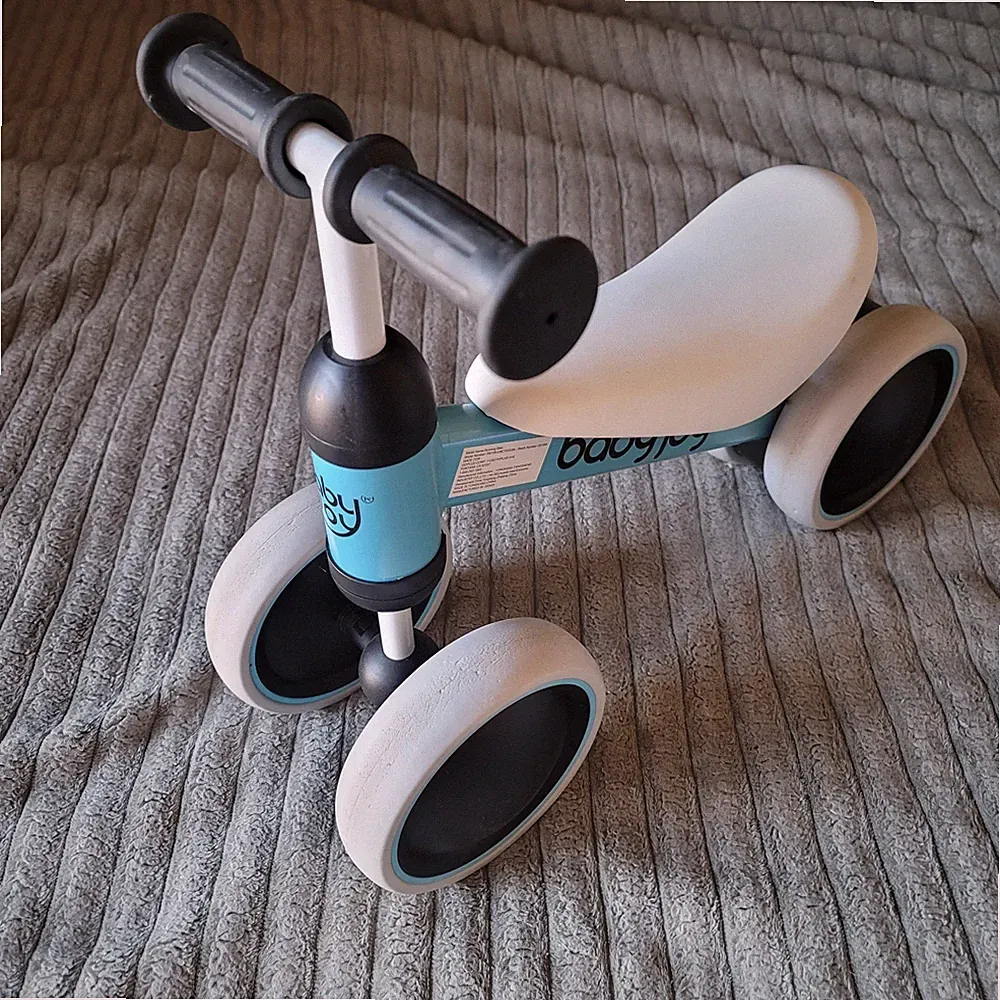 Baby Joy Baby Balance Bike 4 Wheels Walker No-Pedal Toddler Gift Toys Rides Blue