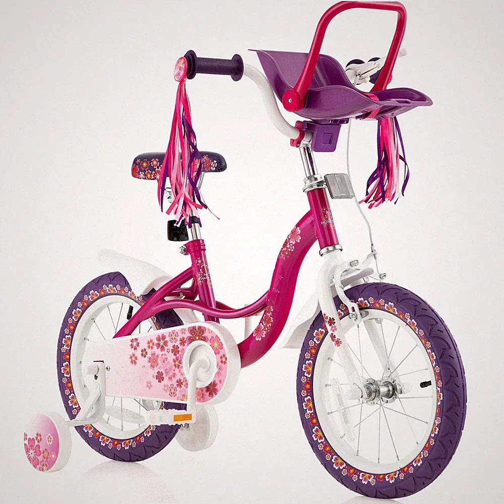 Baby Joy Kids Bike 14 Inch Girls Bike Removable Training Wheels Doll Seat