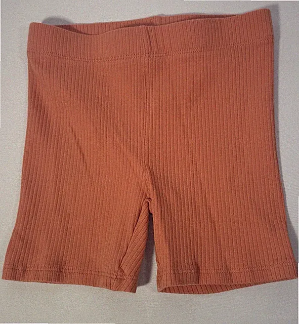 Lauren Conrad Little Co Ribbed Bike Shorts Cotton Coral Pink Orange Girls 4T