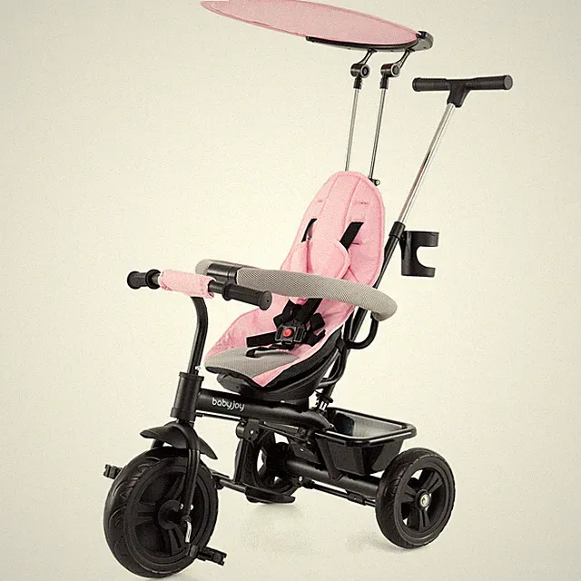 Toddler Tricycle, 7 in 1 Push Trike w/ Adjustable Canopy Parent Push Handle Seat