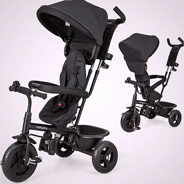 Tricycle, 4 in 1 Toddler Bike W/Removable Canopy, Adjustable Push Handle, Revers