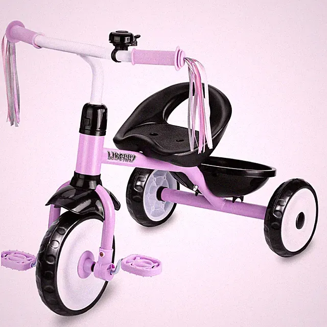 Tricycle Age 2 3 4 Years Old, Trike with Bell, Back Basket and Removable Peda...